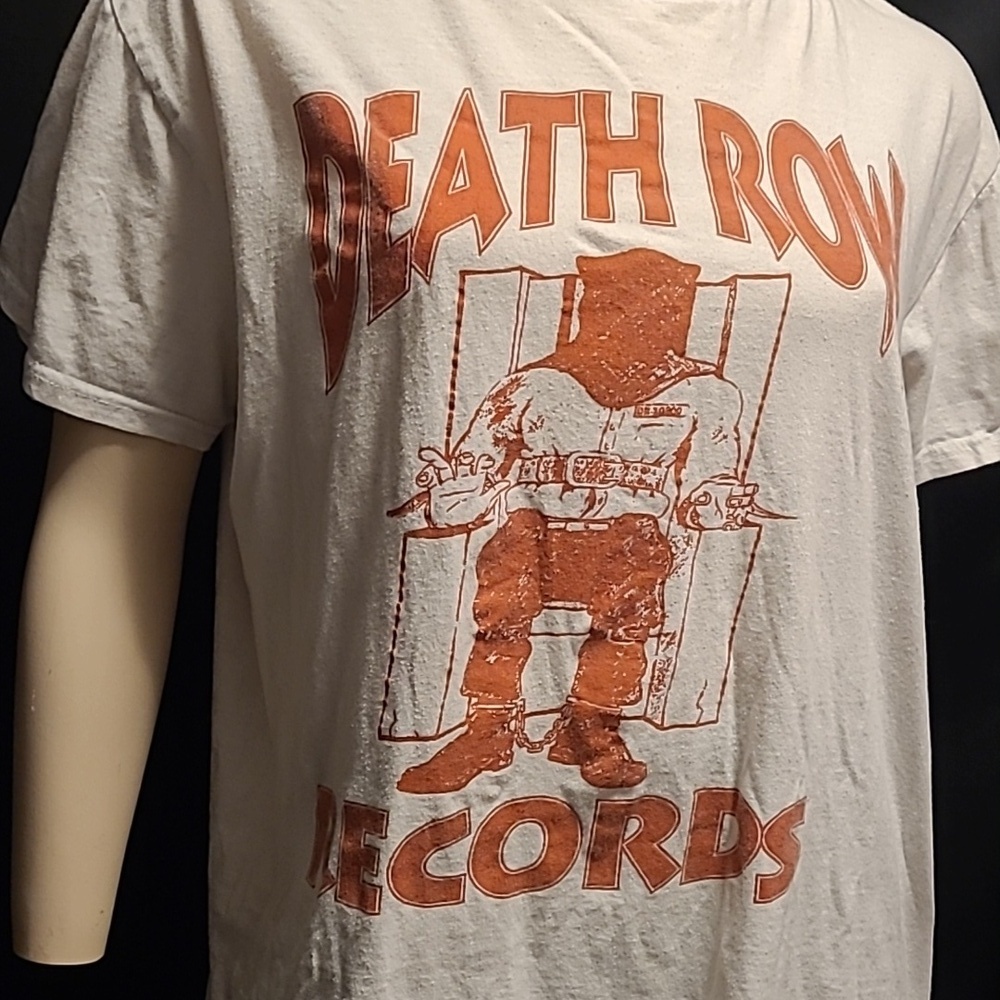 Death Row Records White and Red Graphic T-Shirt Size Large - Picture 2 of 9